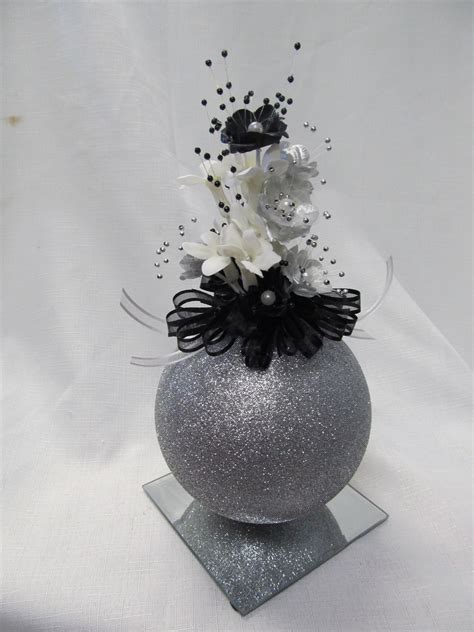 black and silver centerpiece ideas|black an silver party ideas.